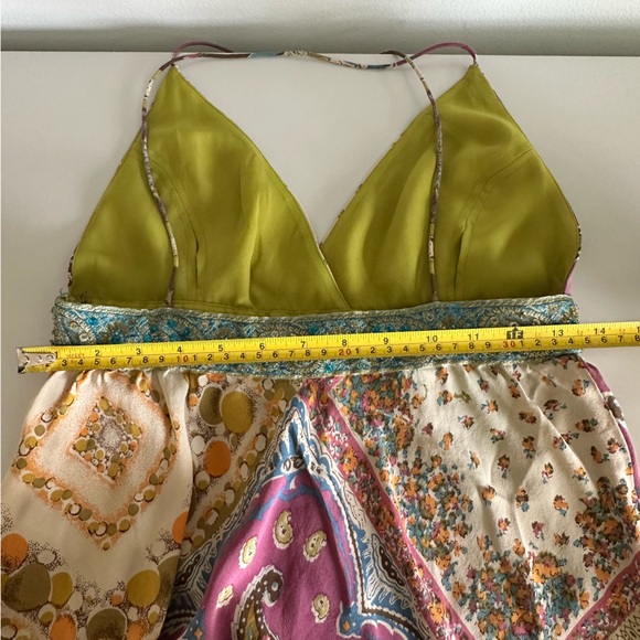 Y2K Nicole Miller Vintage Silk Dress Paisley Chiffon Lined Spaghetti Straps 2000 - Picture 13 of 15